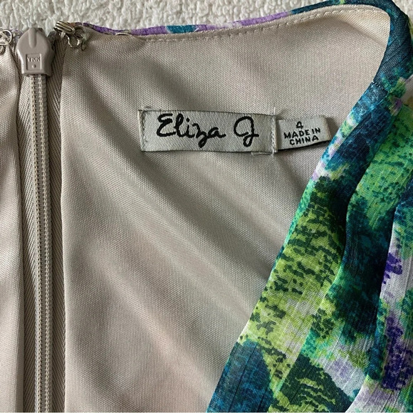 Eliza J watercolors impressionist look dress, size 4 spring/summer cocktail - Picture 2 of 3